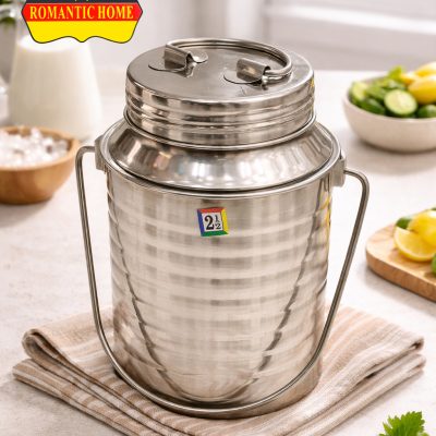 سطل استیل ۲.۵ لیتری درب دار
