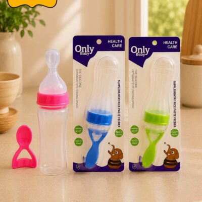 قاشق غذای کودک مخزن‌دار Only Baby مدل F54326 با سری سیلیکونی